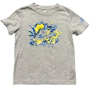 Nike Gray and Blue Graphic Tee Short Sleeve